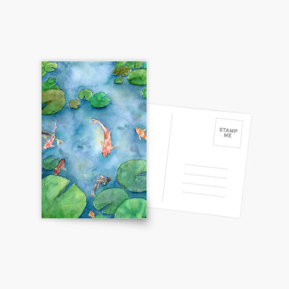 
Koi Fish Pond Postcard