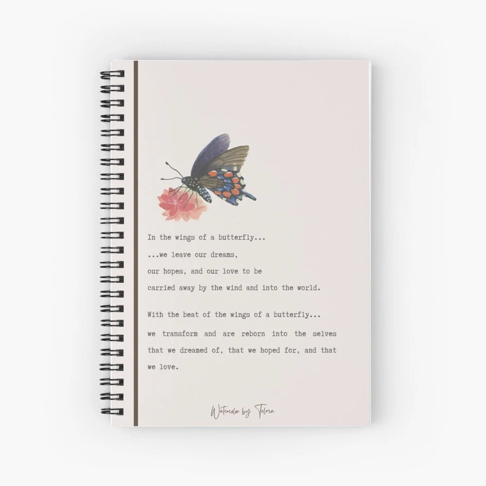 Butterfly Watercolor Spiral Notebook