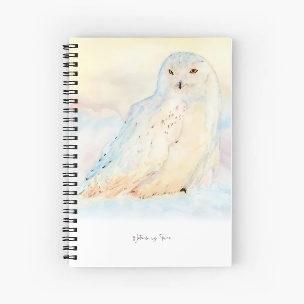 Snowy Owl in Winter Spiral Notebook