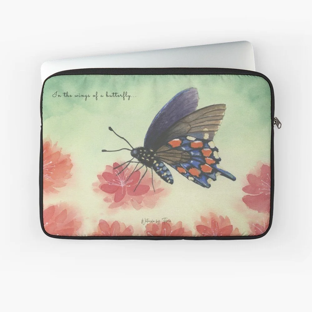 Butterfly Watercolor Laptop Sleeve