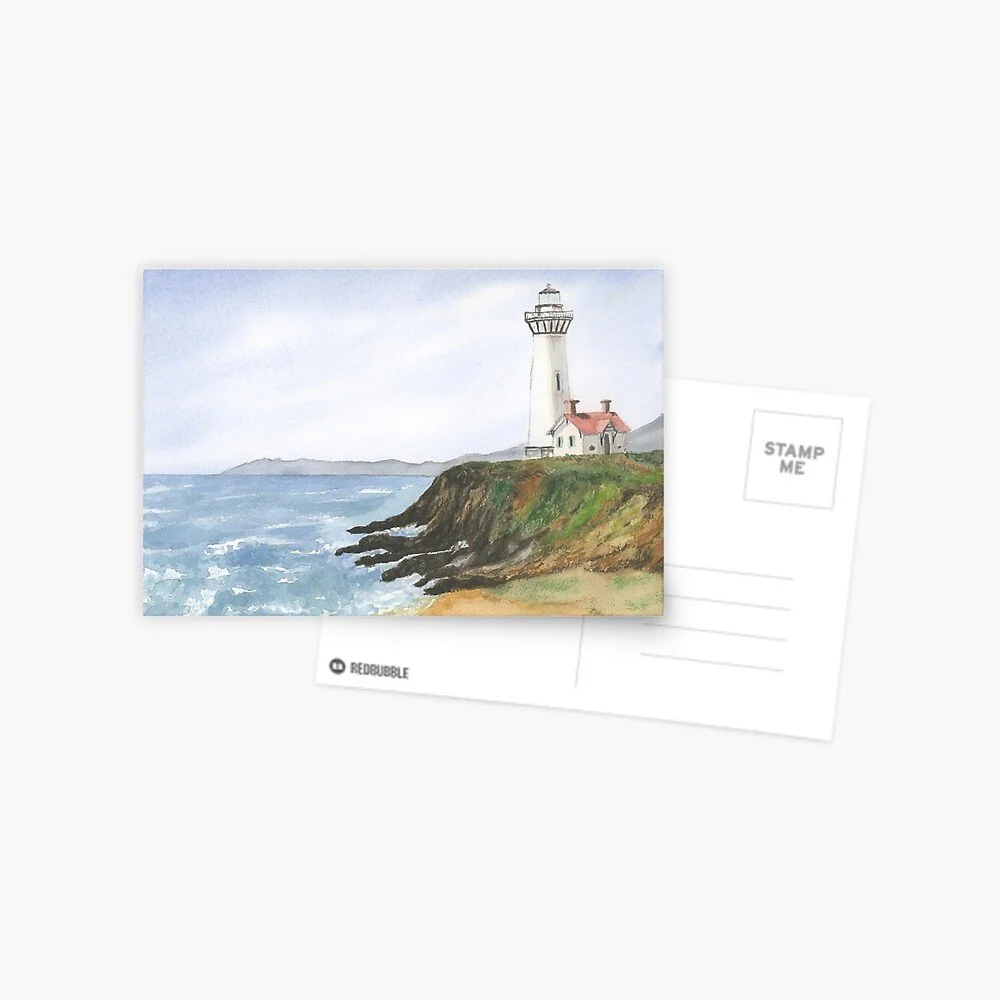 Lighthouse in a Cliff Postcard