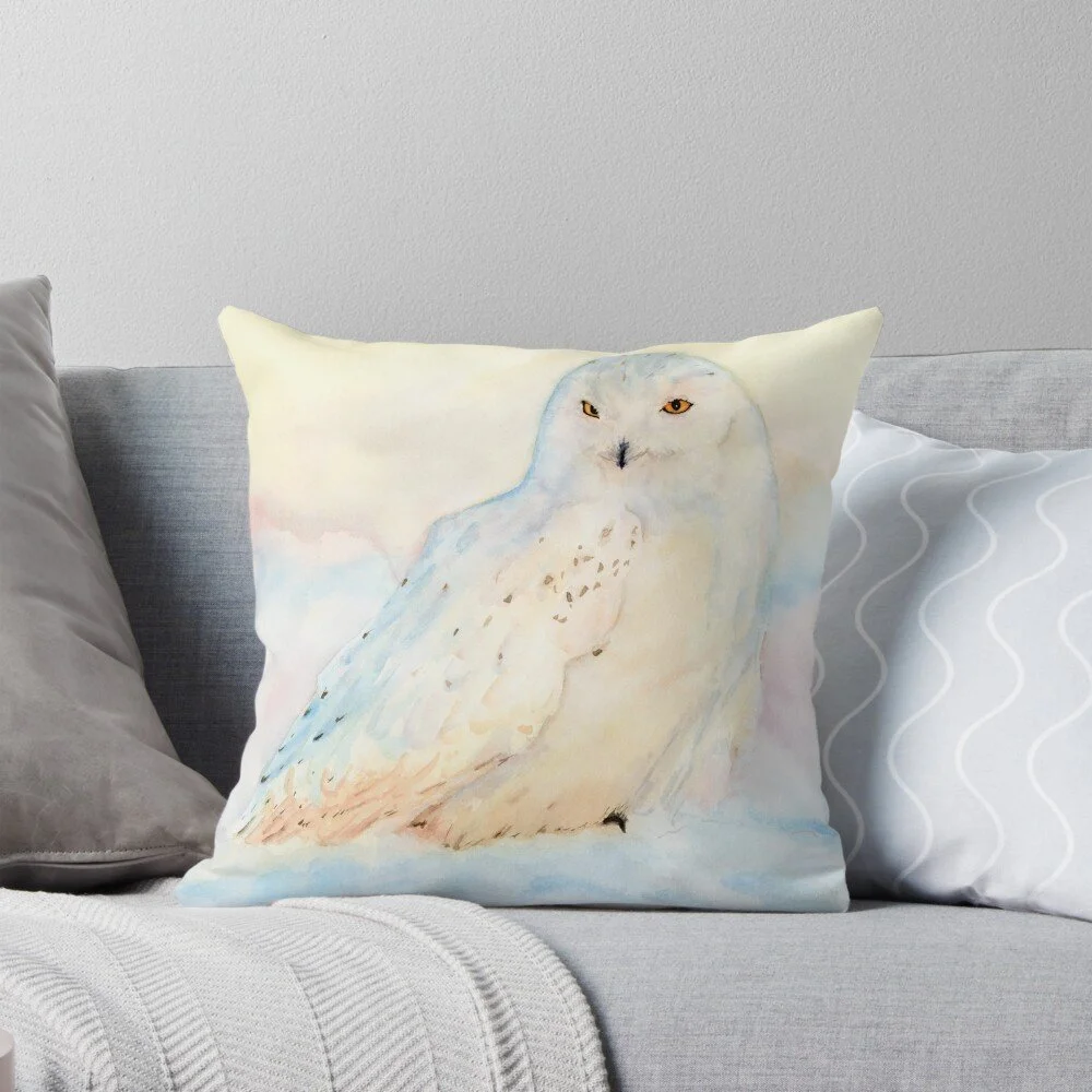 Snowy Owl in Winter Pillow