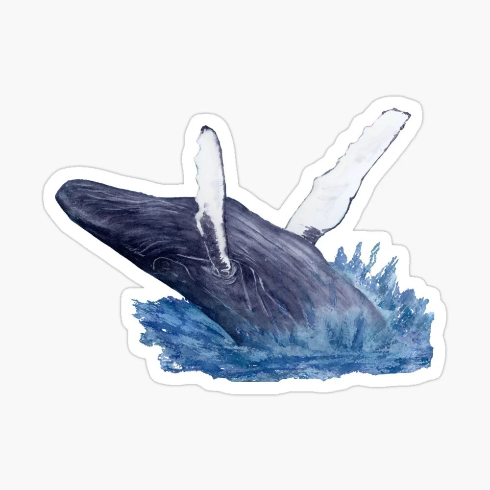 Blue Whale Jumping Sticker