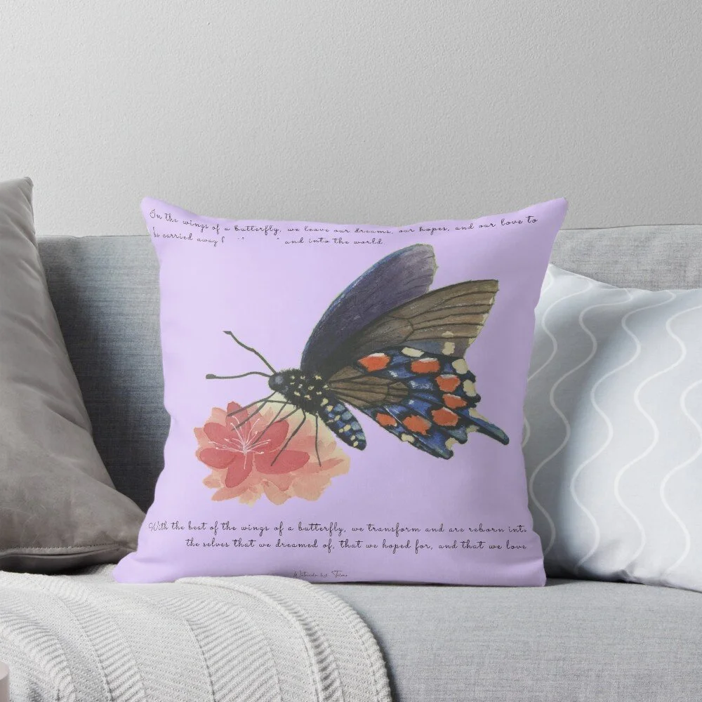 Butterfly Watercolor Pillow