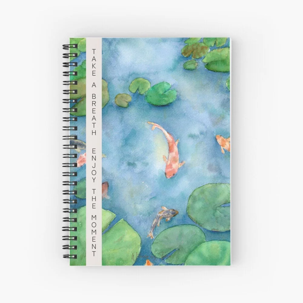 Koi Fish Pond Spiral Journal