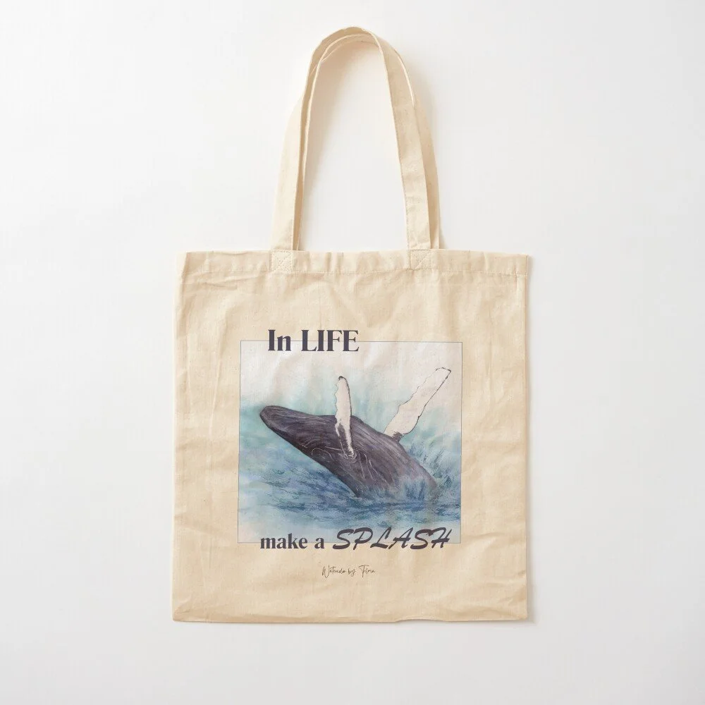 Blue Whale Jumping Tote Bag