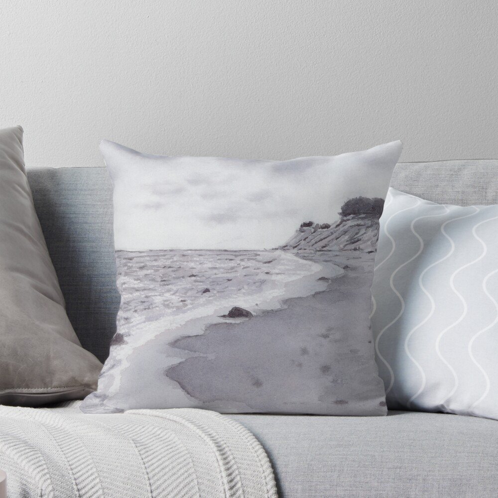 Grey Beach Pillow