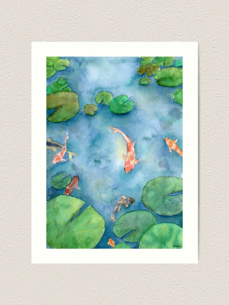 Koi Fish Pond Art Print