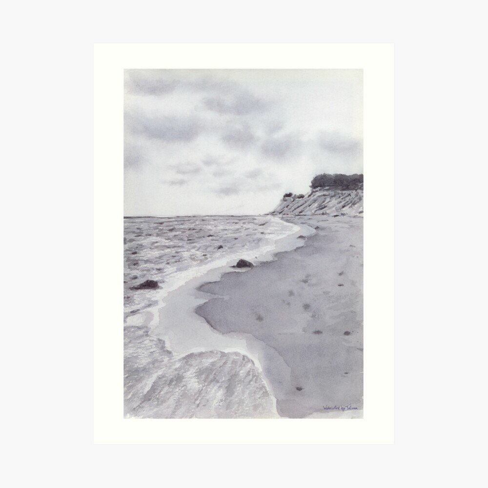 Grey Beach Art Print