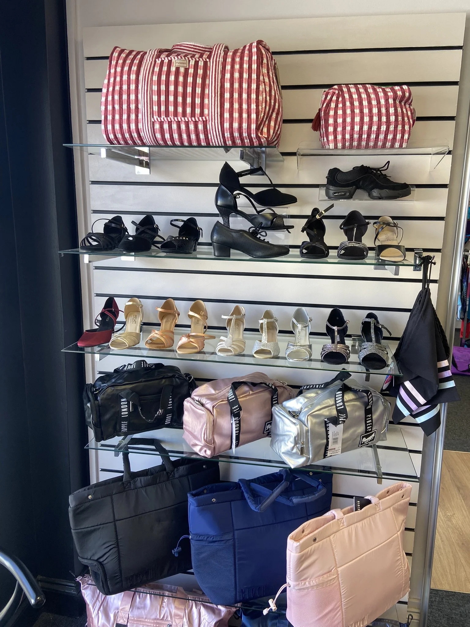 ballroom shoes and dance bags