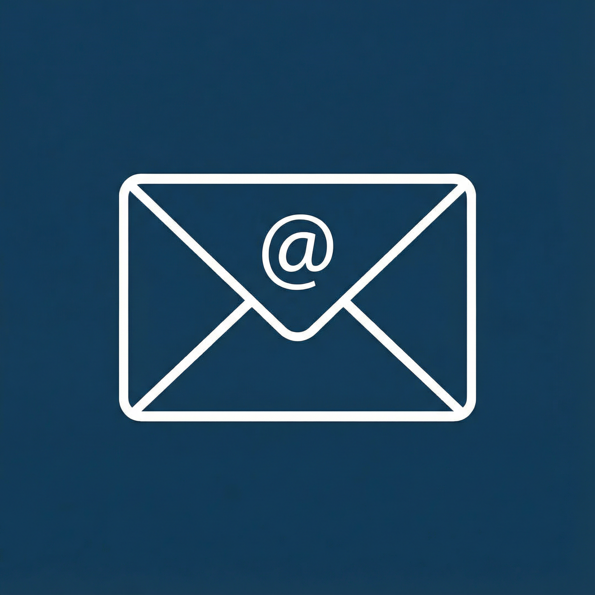 Outline of an envelope with an '@' symbol in the center, representing email or electronic communication.