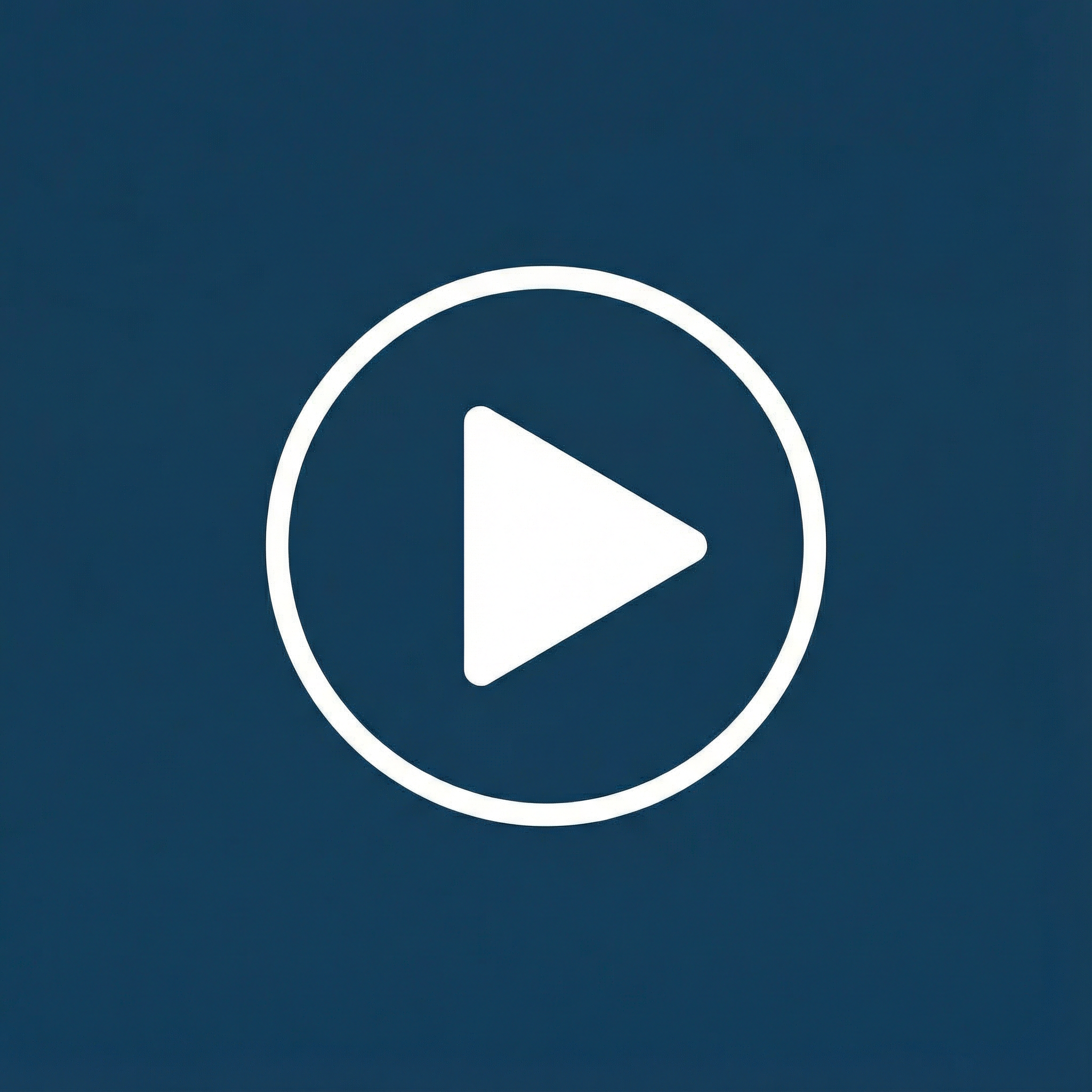 Amorphous blue background with centered white play button enclosed in a circle.