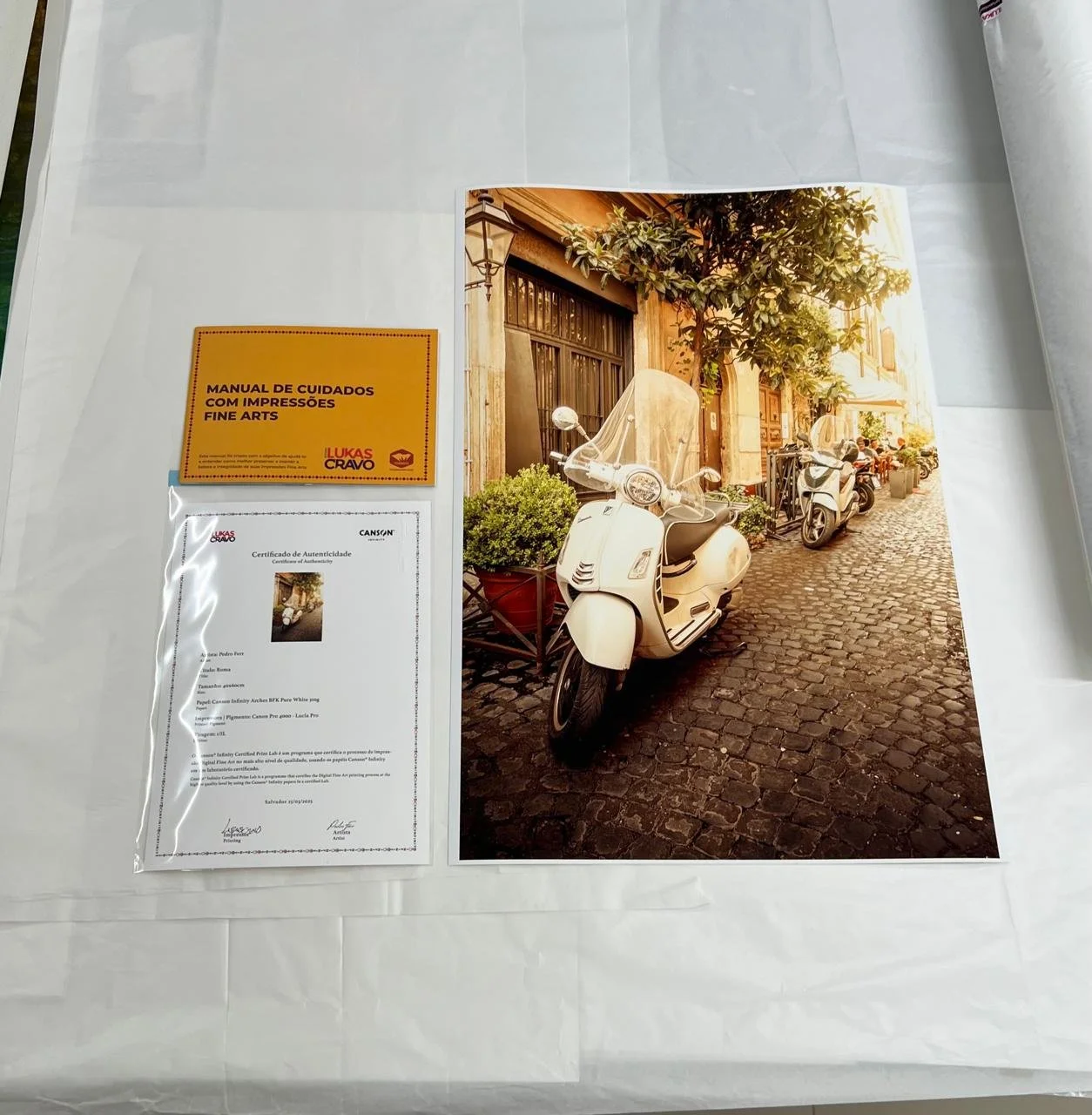 impressão fine art em papel de algodão com certificado de autenticidade