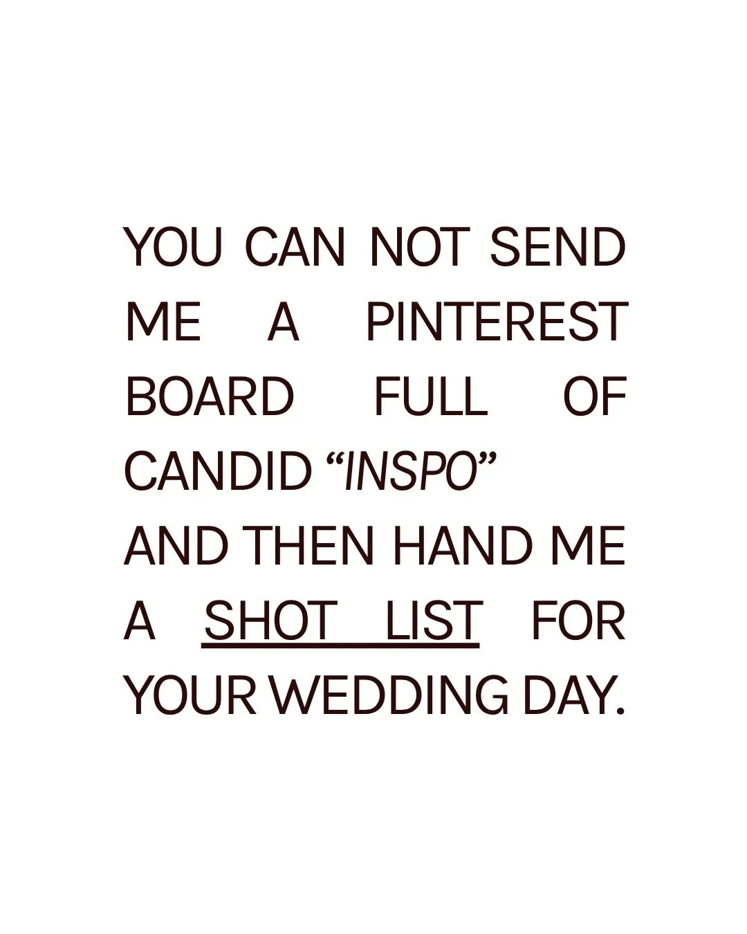 Hot firey take: I&rsquo;m not anti-inspo, I&rsquo;m anti-control disguised as &ldquo;we want candid&rdquo;

You are absolutely allowed to have a vision.
A vibe. Something you feel so deeply aligned with. You&rsquo;re EVEN allowed to request photos (f