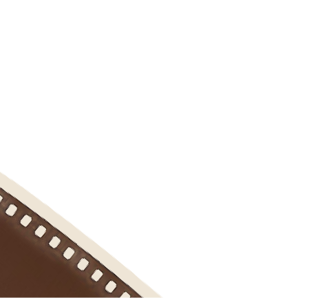 A close-up of a film strip with sprocket holes, partially visible.