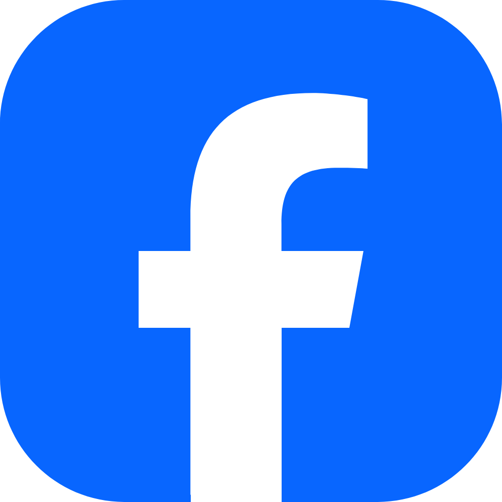 Logo de Facebook, un 'f' blanc sur fond bleu.
