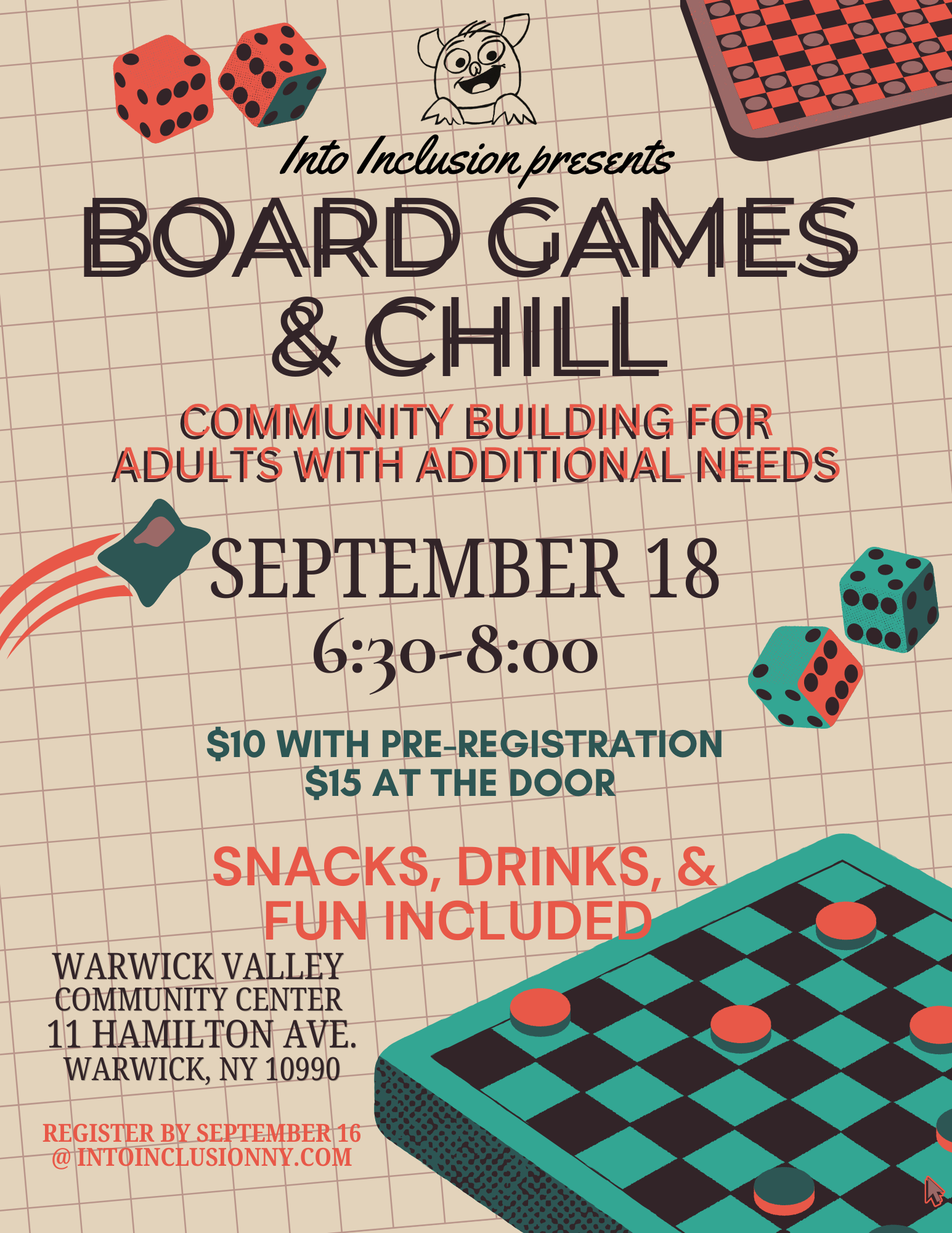 Board Games &amp; Chill: Community building for adults with additional needs