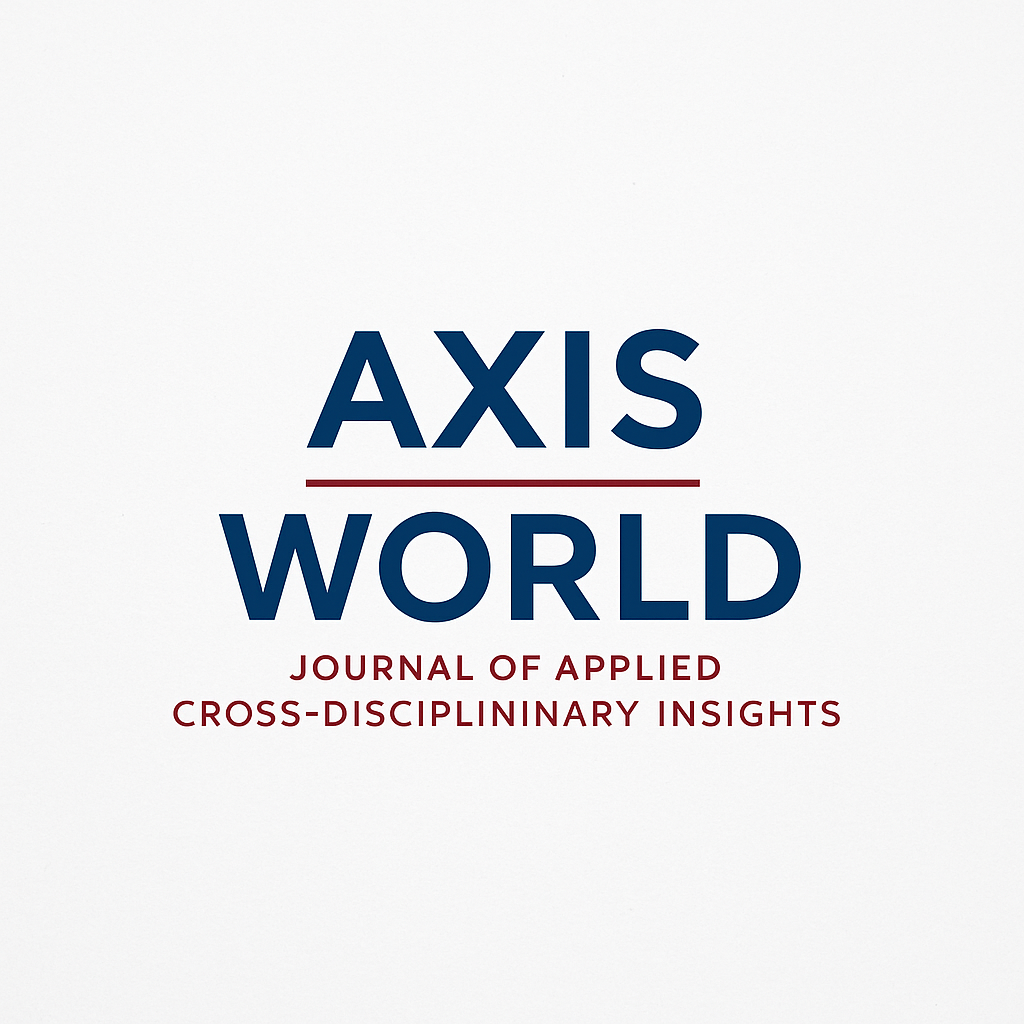 Cover of the journal 'Axis World' with the title and subtitle in navy and red text on a light background.