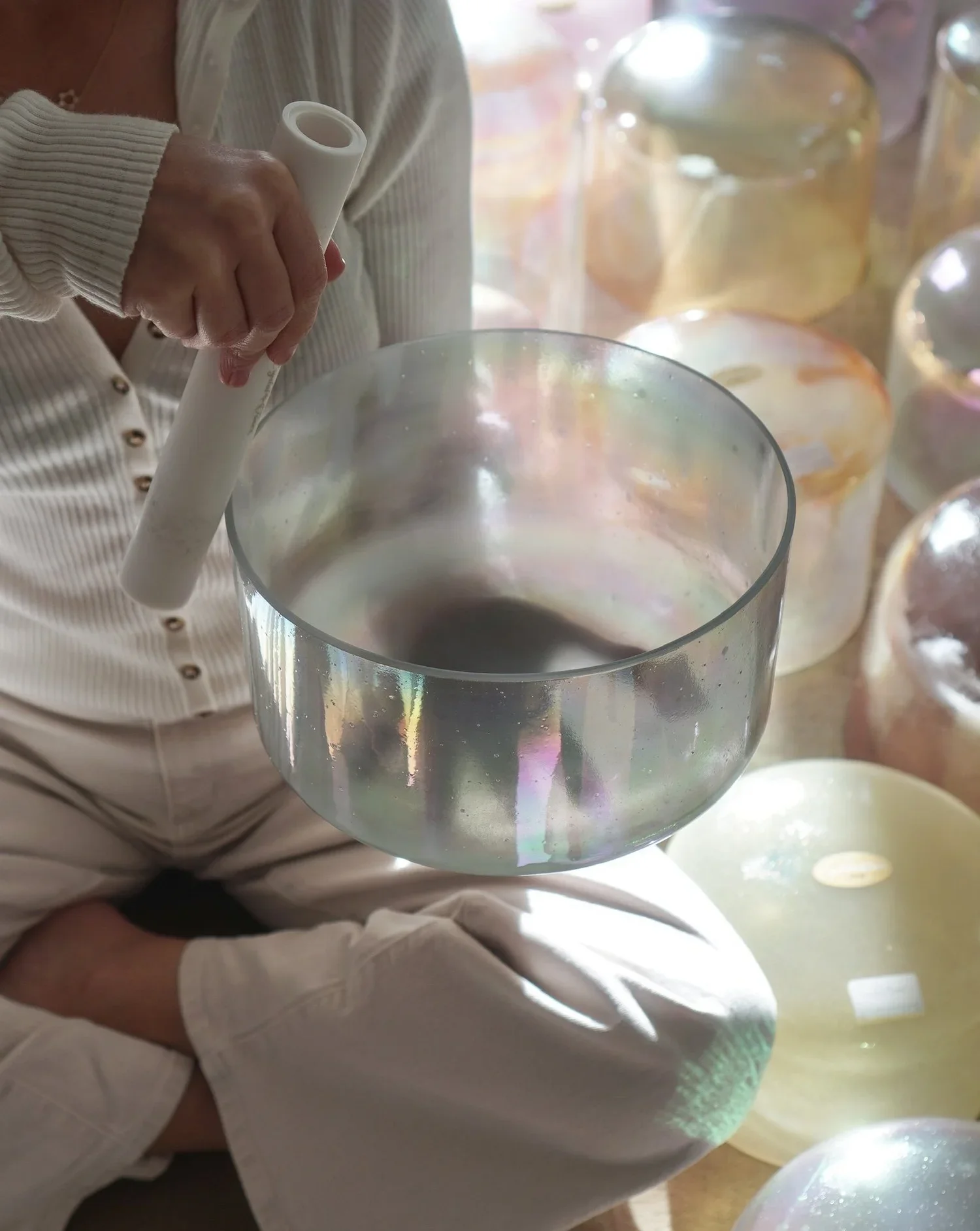Crystal Tones Alchemy iridescent singing bowl sound healing NYC nervous system reset