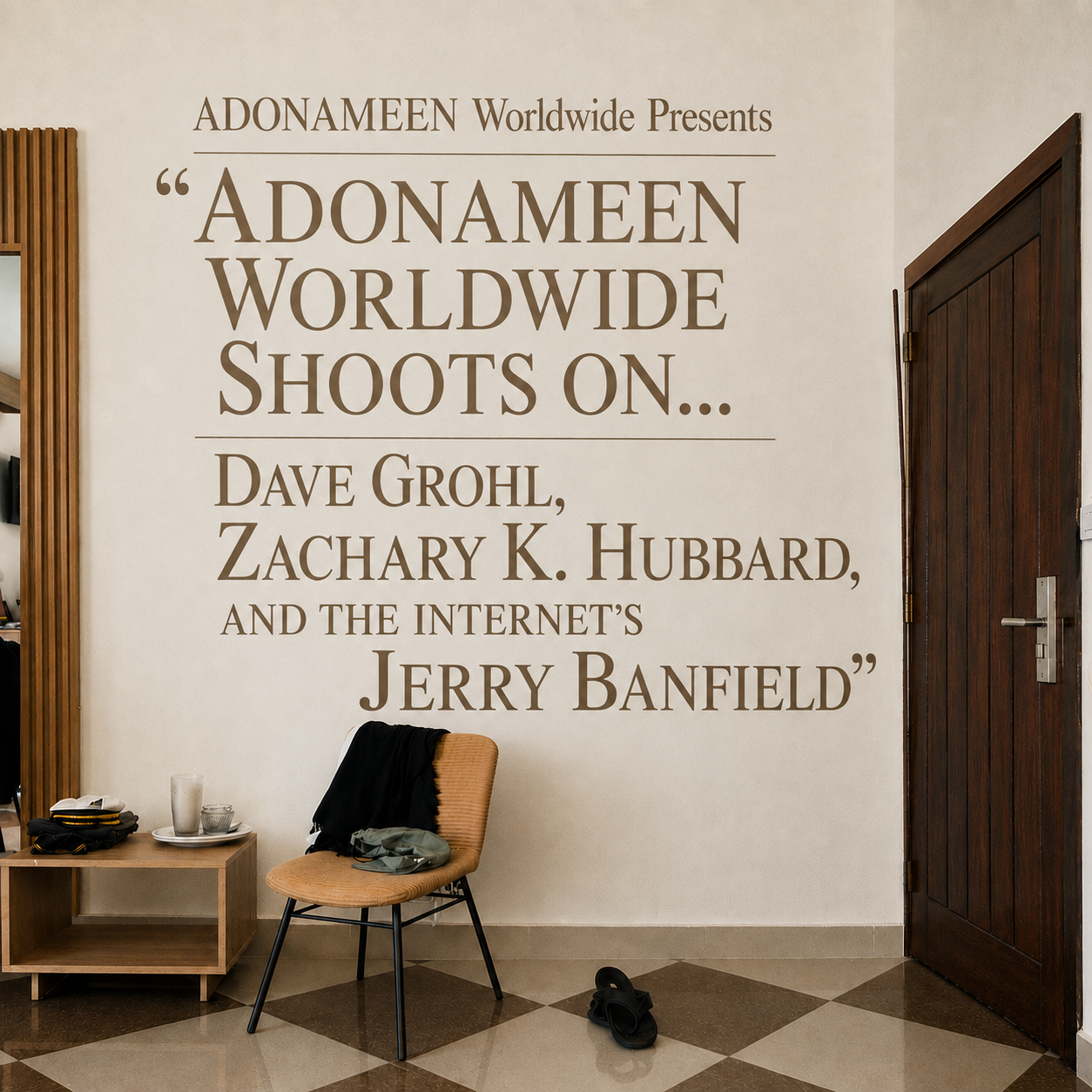 ADONAMEEN WORLDWIDE SHOOTS ON… “DAVE GROHL, ZACHARY K. HUBBARD, AND THE INTERNET’S JERRY BANDFIELD”