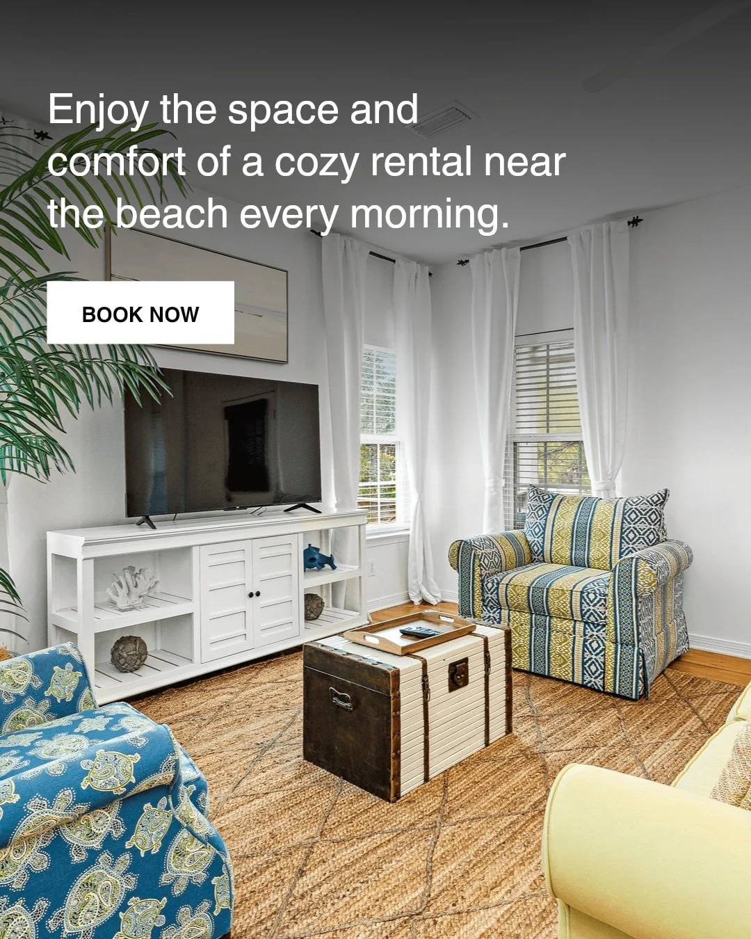 A beach trip can still feel like home. A rental with cozy spaces, thoughtful touches, and easy shore access helps you relax and enjoy every moment. What homey feature matters most to you?