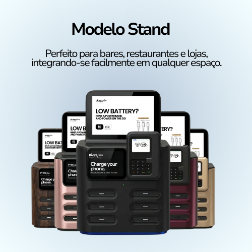 Estações de Powerbanks PluggPlus Personalizaveis
