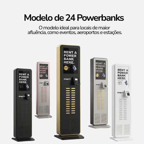 Estações de Powerbanks PluggPlus Personalizaveis