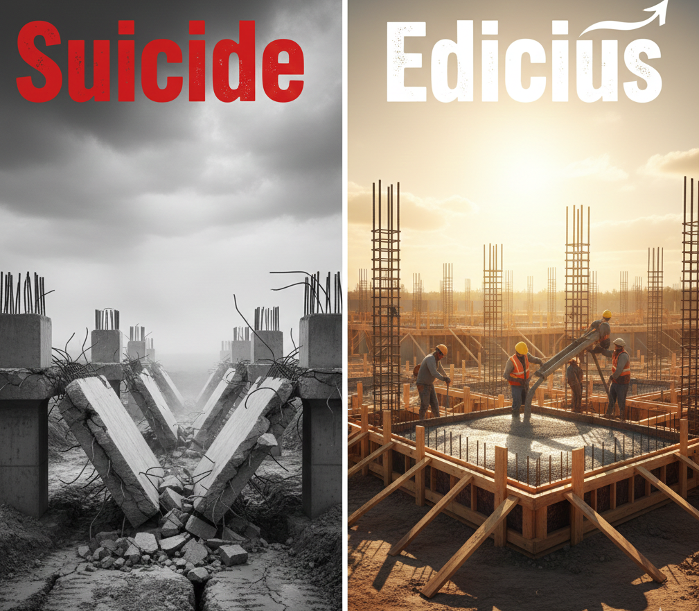 Comparison of collapse versus rebuild, illustrating Internal Falls and recovery.