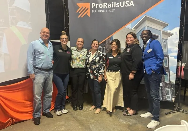 ProRailsUSA, NAWIC, ABC of Central Florida event group photo highlighting community and trust-building after panel discussion.