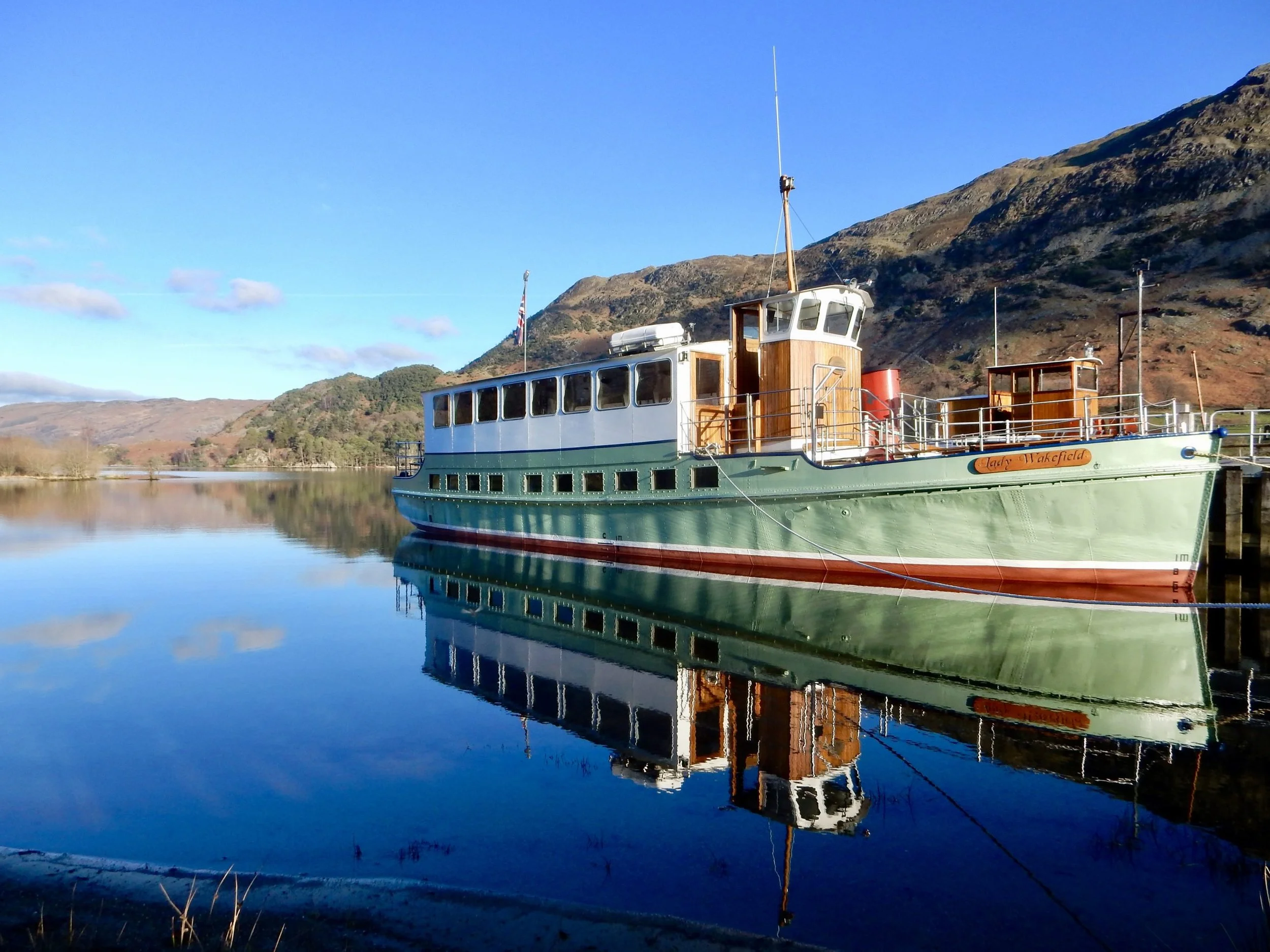 Ulswater steamer boat which people can use to explore Ullswater.