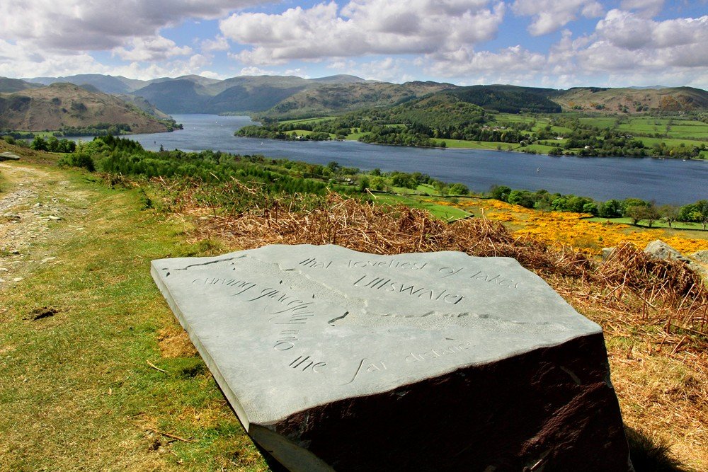 Photograph by Anne Clarke of the Sitting Stone above Ullswater