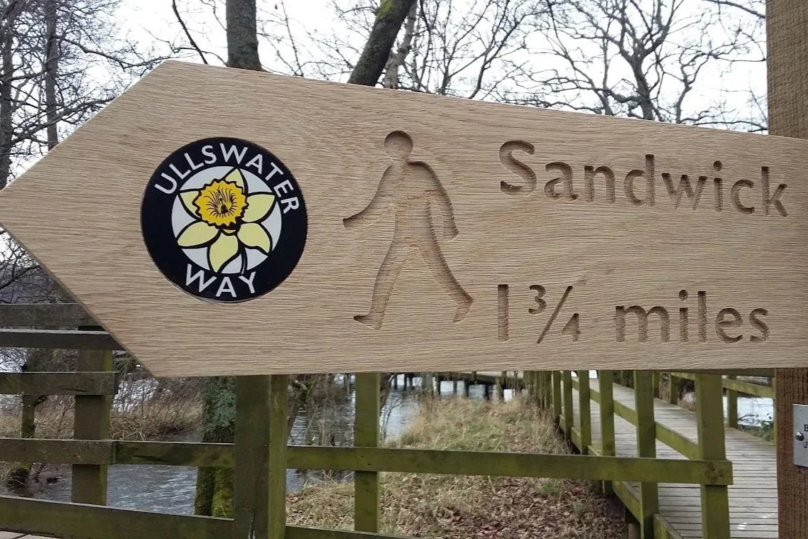 Photograph of the sign for the Ullswater Way at Howtown by Dylan Jackman