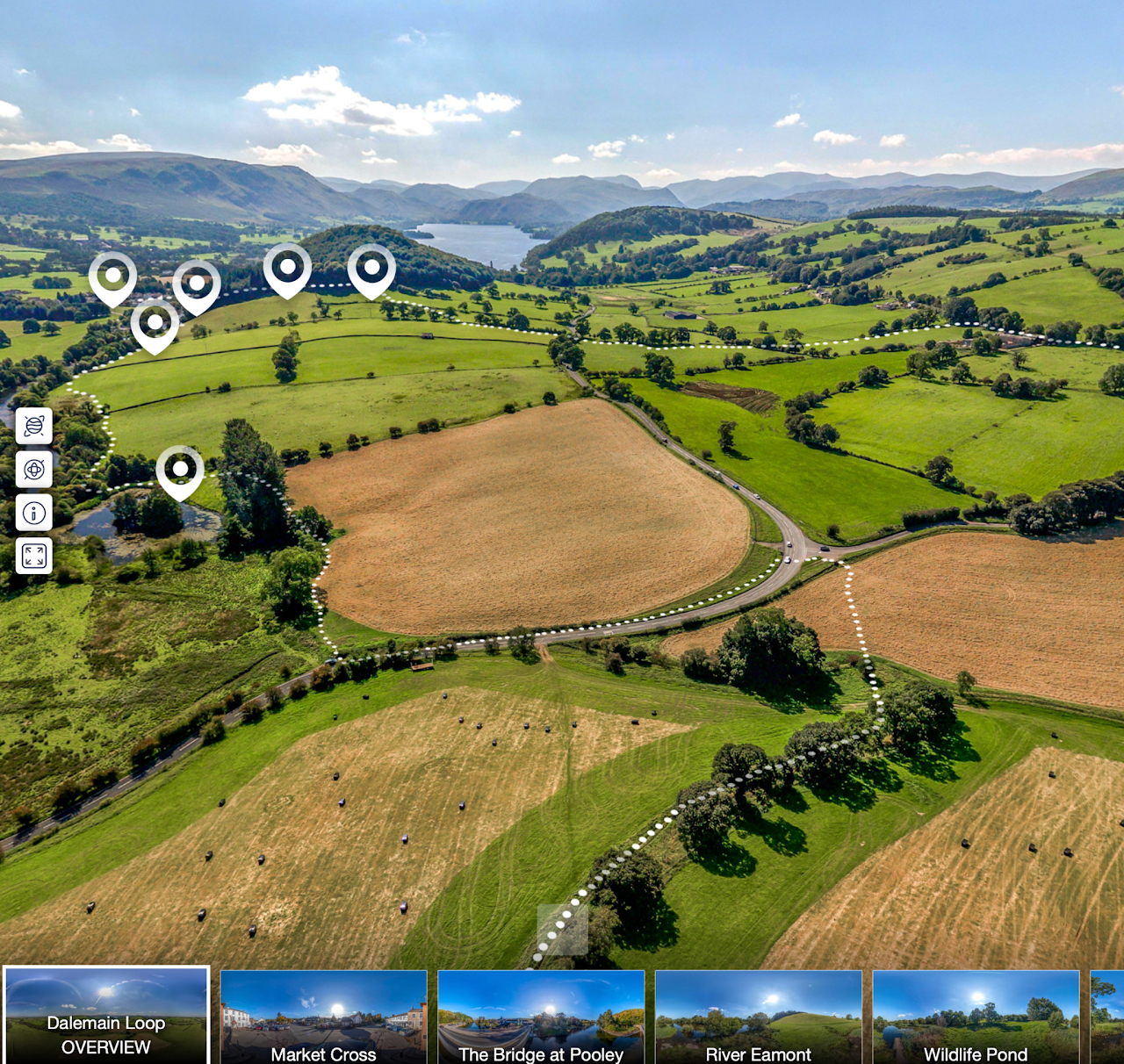 Image from the aerial tour of Dalemain Tour