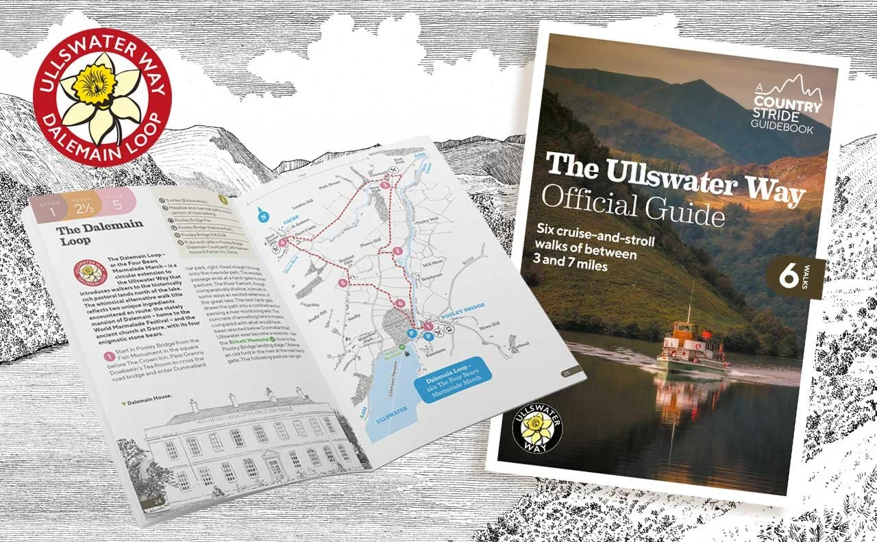 Photograph of the Dalemain Loop in the guidebook for the Ullswater Way Official Guide