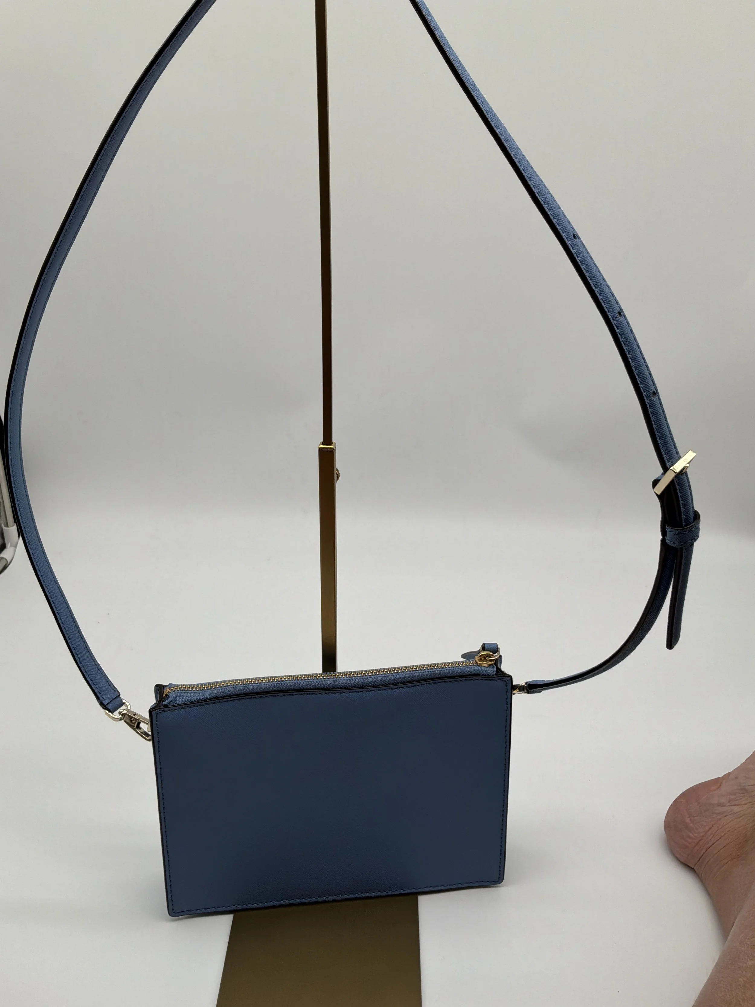 Kate Spade Blue Saffiano Leather Crossbody Bag