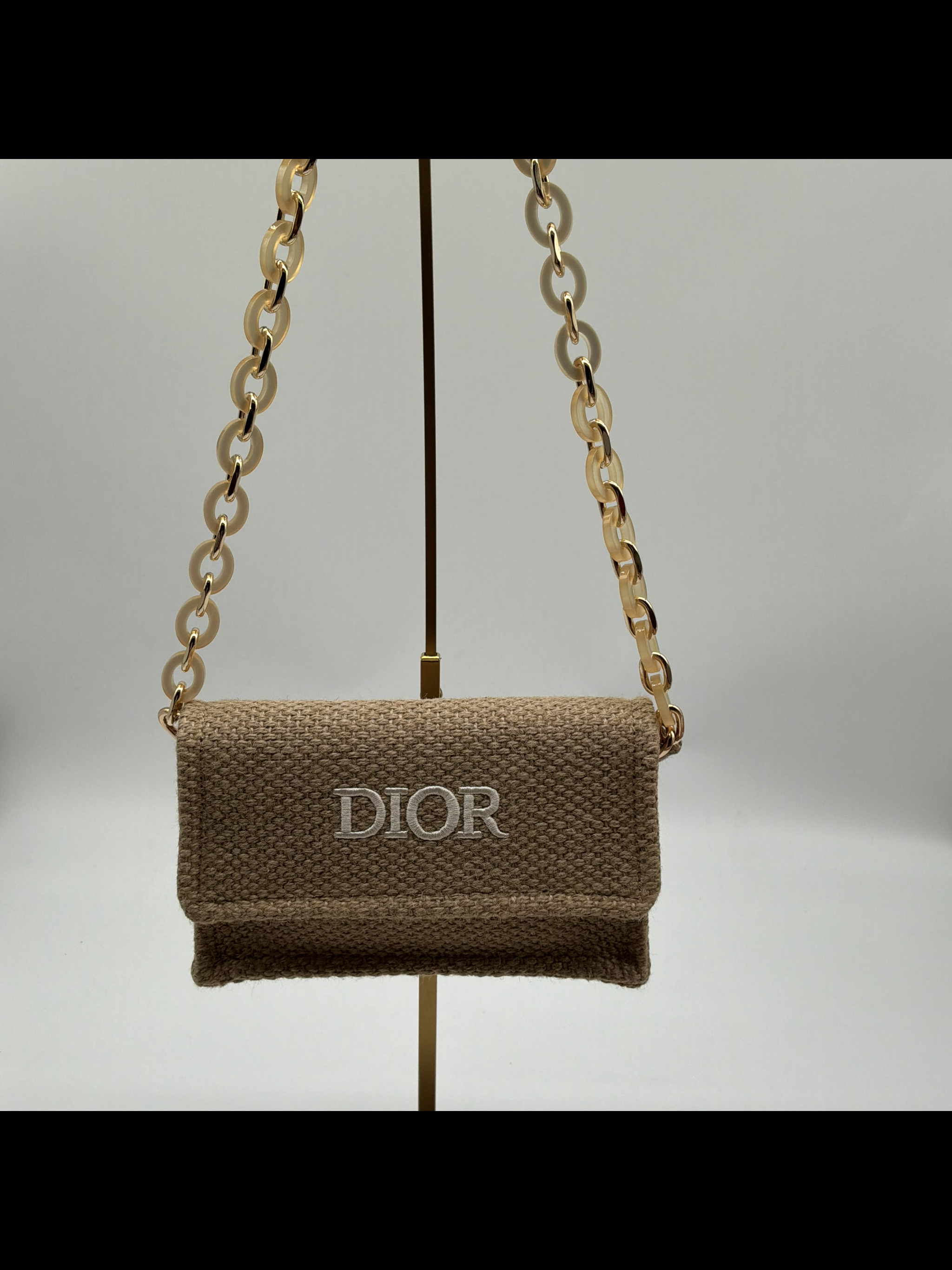 Dior Woven Chain Shoulder Bag – Beige