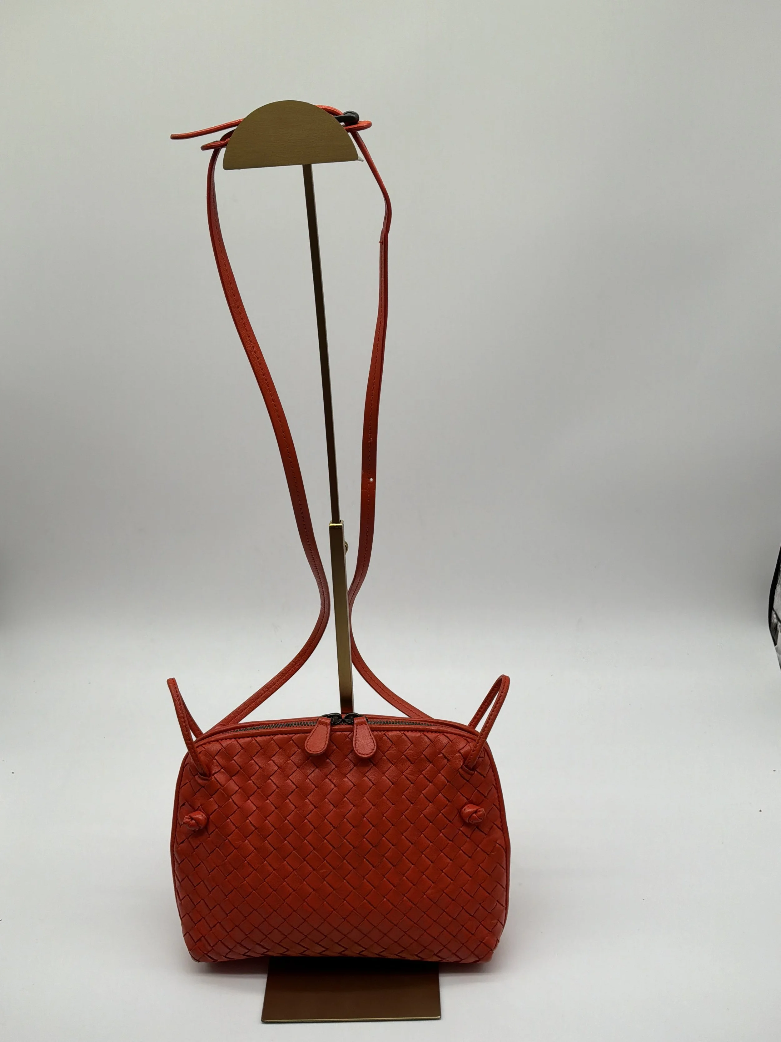 Bottega Veneta Red Intrecciato Leather Crossbody Bag