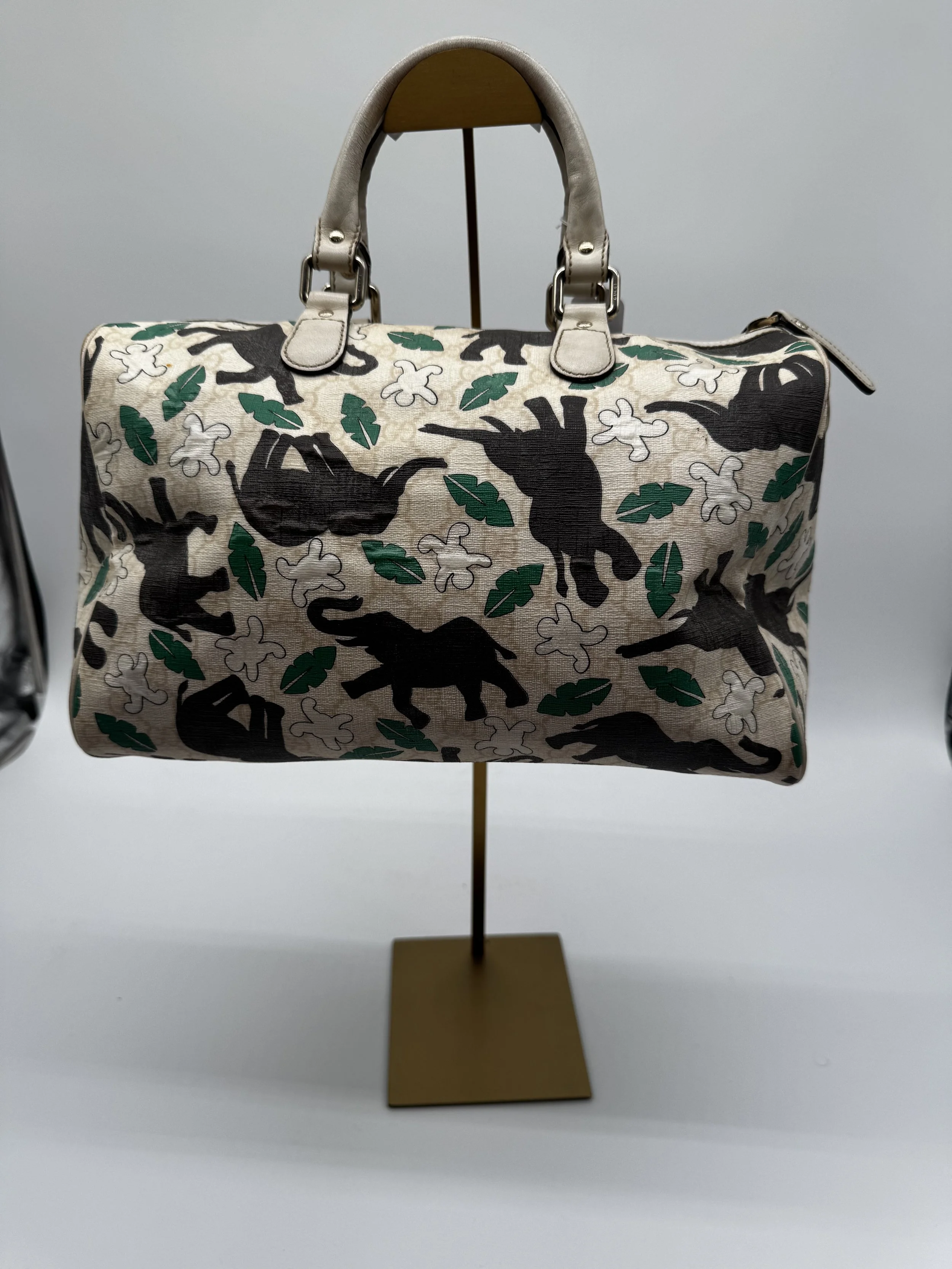 Gucci Elephant Print Boston Bag