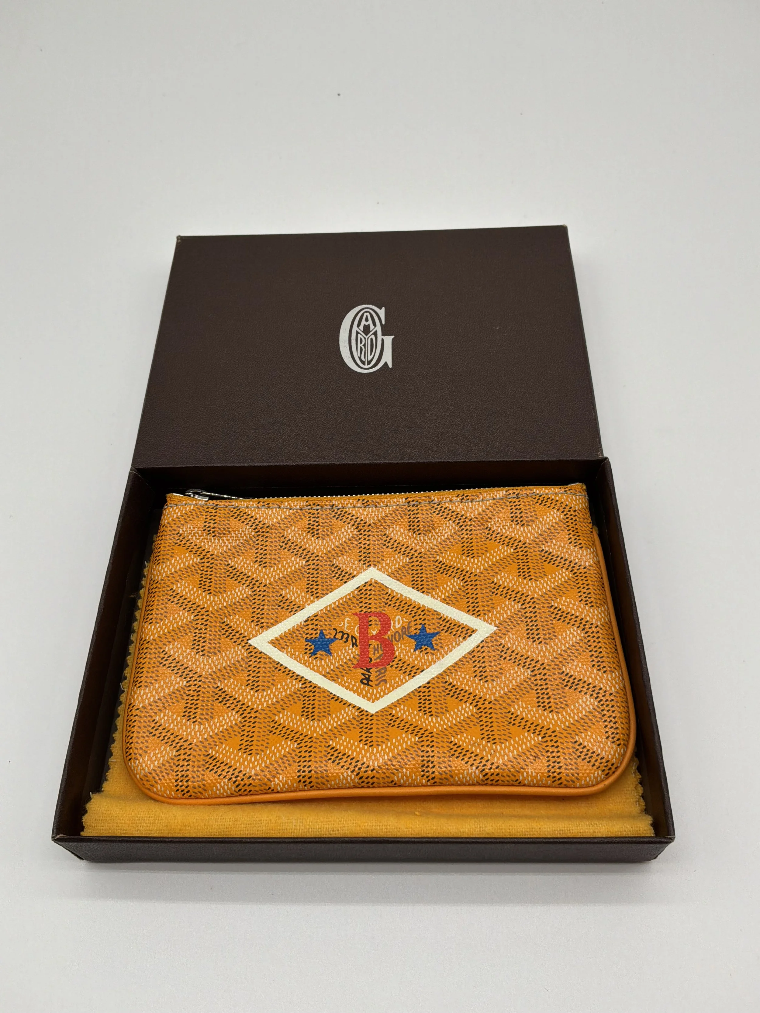 Goyard Orange Monogram Zip Pouch – Limited Edition St. Louis Print w/ Box