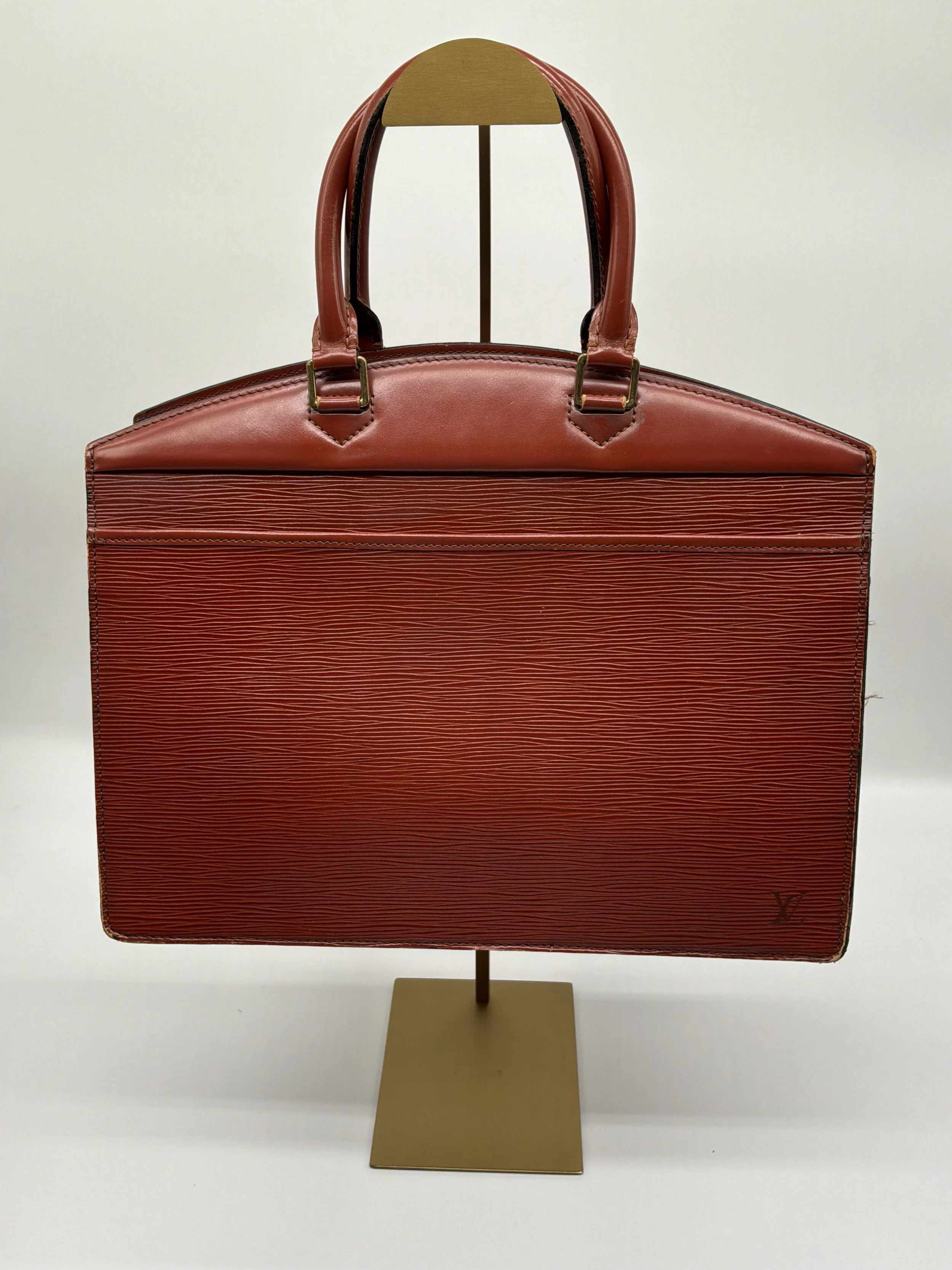 Louis Vuitton Epi Leather Red Structured Top Handle Tote Bag