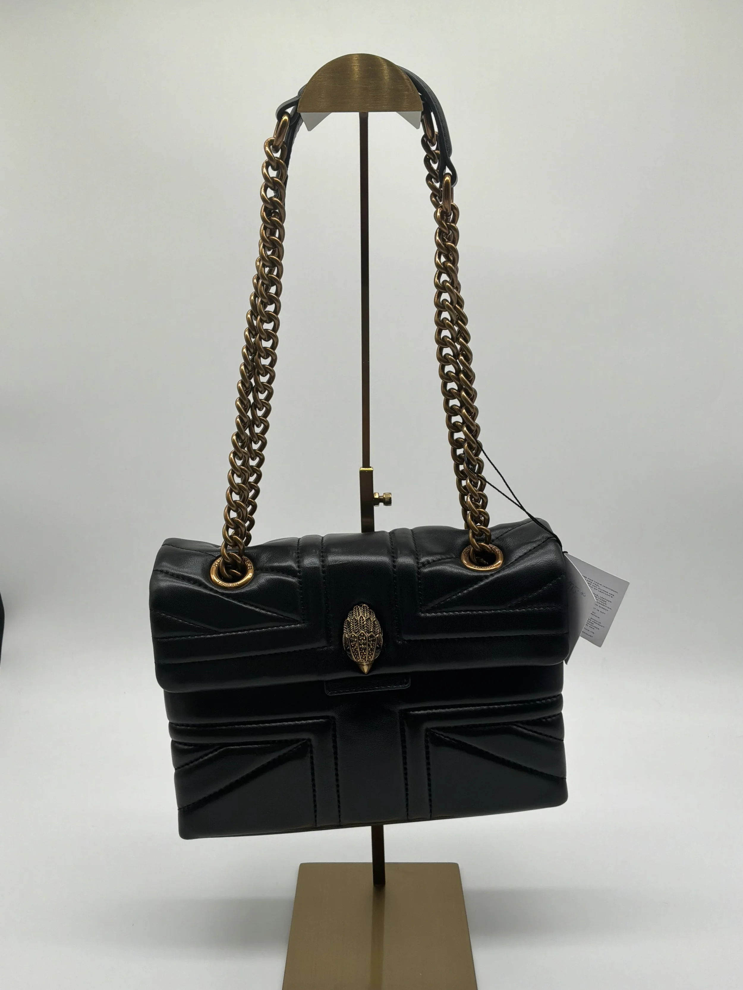 Kurt Geiger Black Leather Kensington Quilted Shoulder Bag