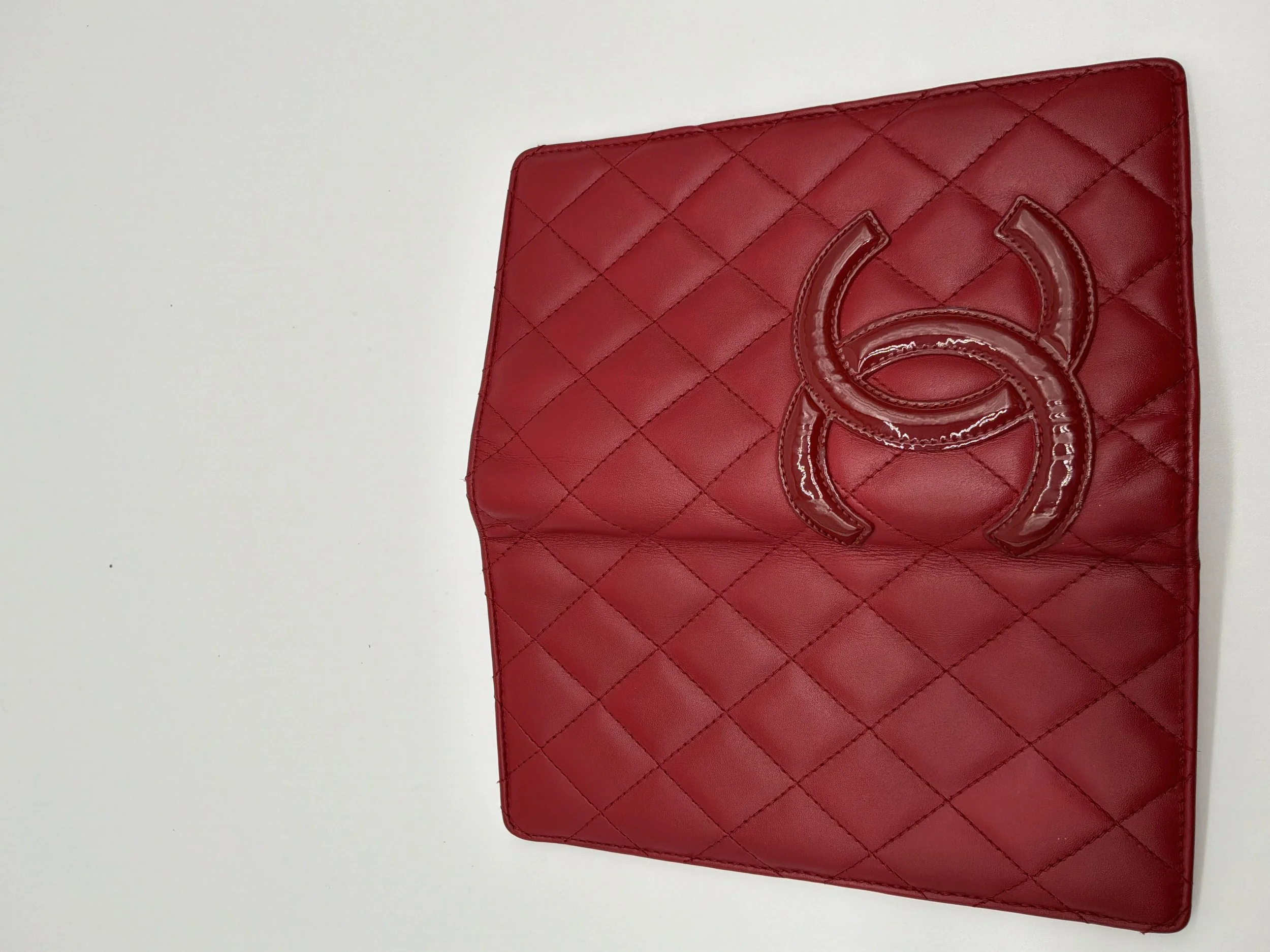 Chanel Red Quilted Leather CC Long Wallet