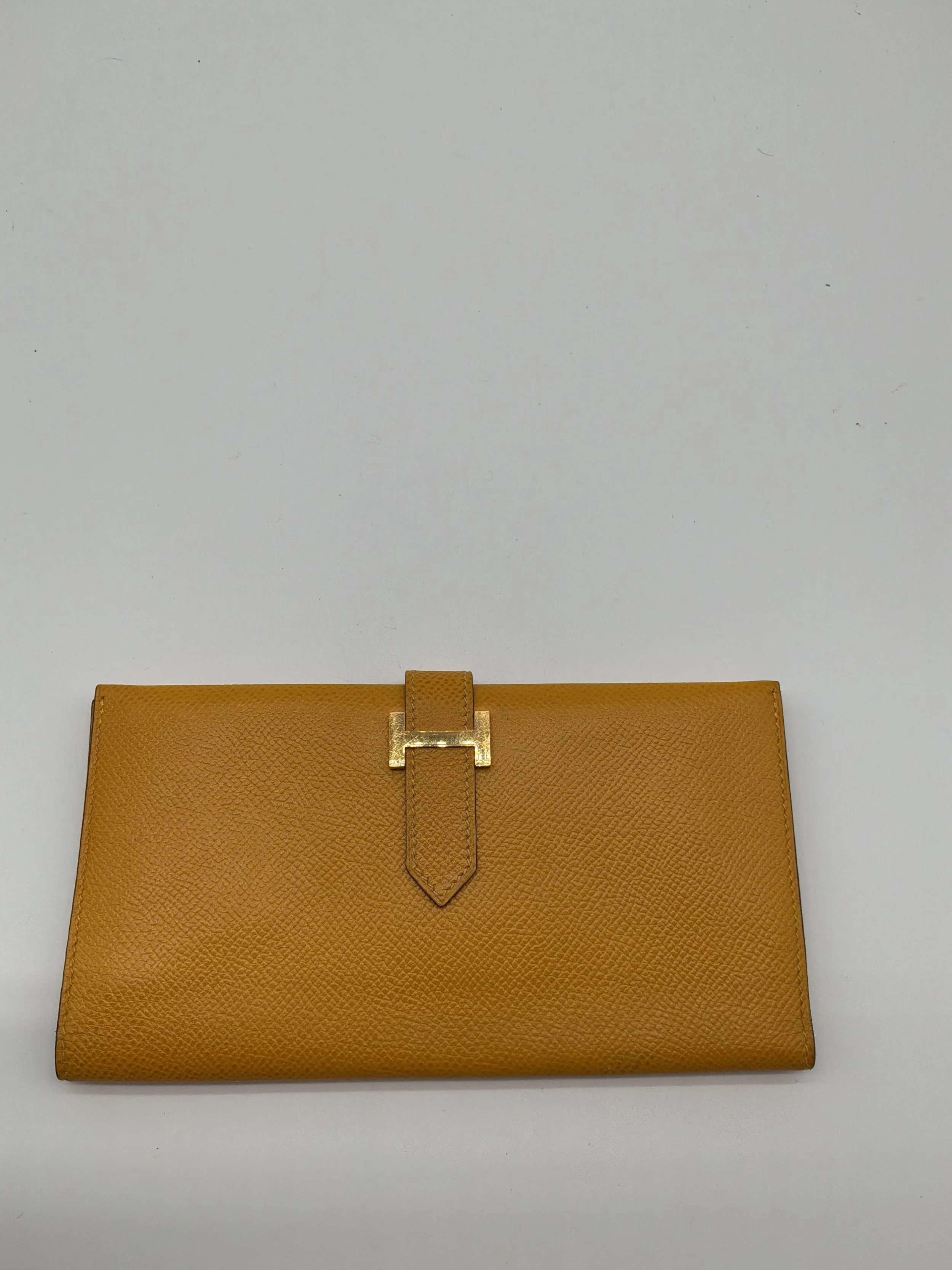 Hermès Bearn Wallet Gold Epsom Leather H Buckle