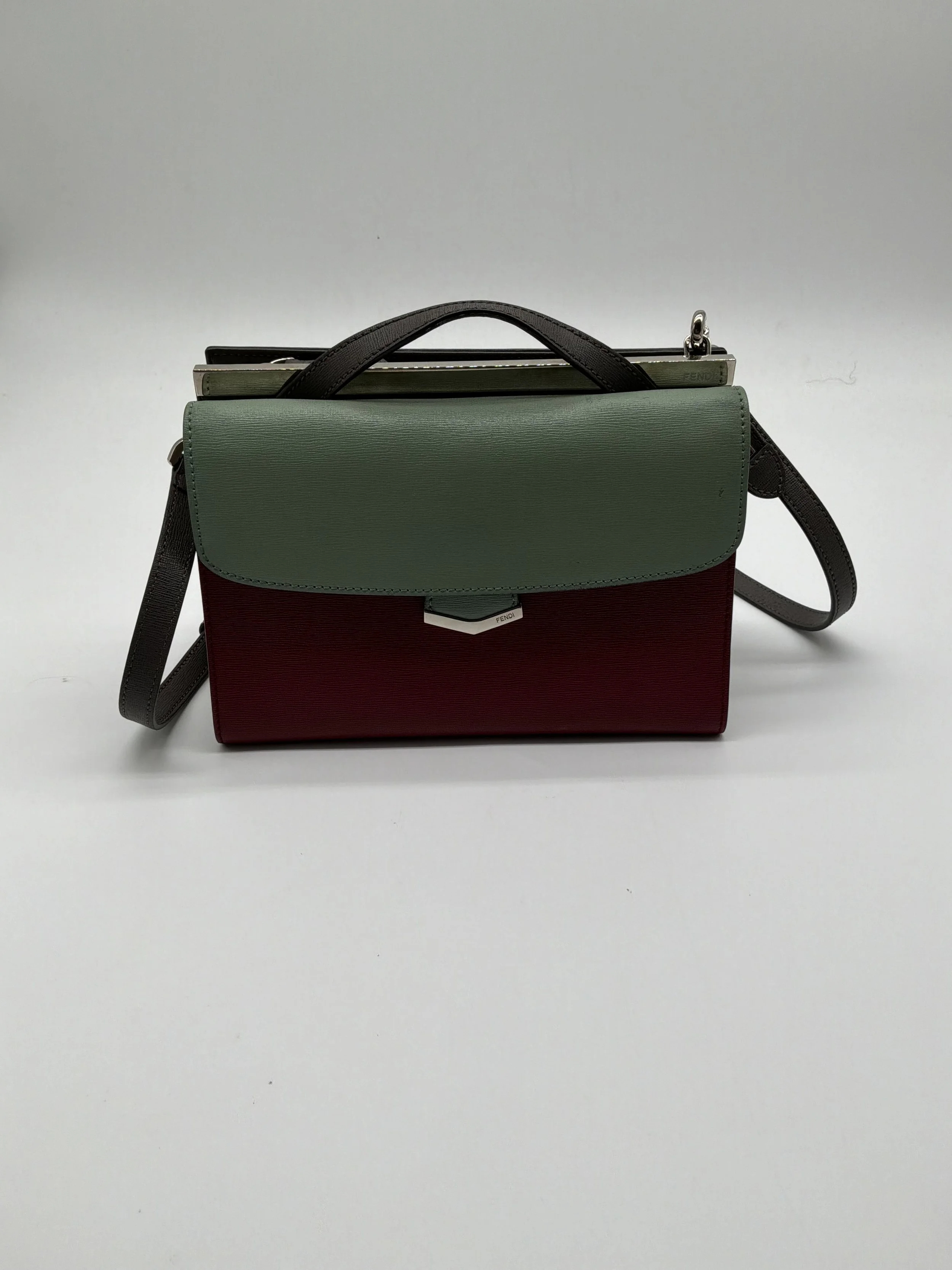 Fendi Demi Jour Colorblock Leather Shoulder Crossbody Bag