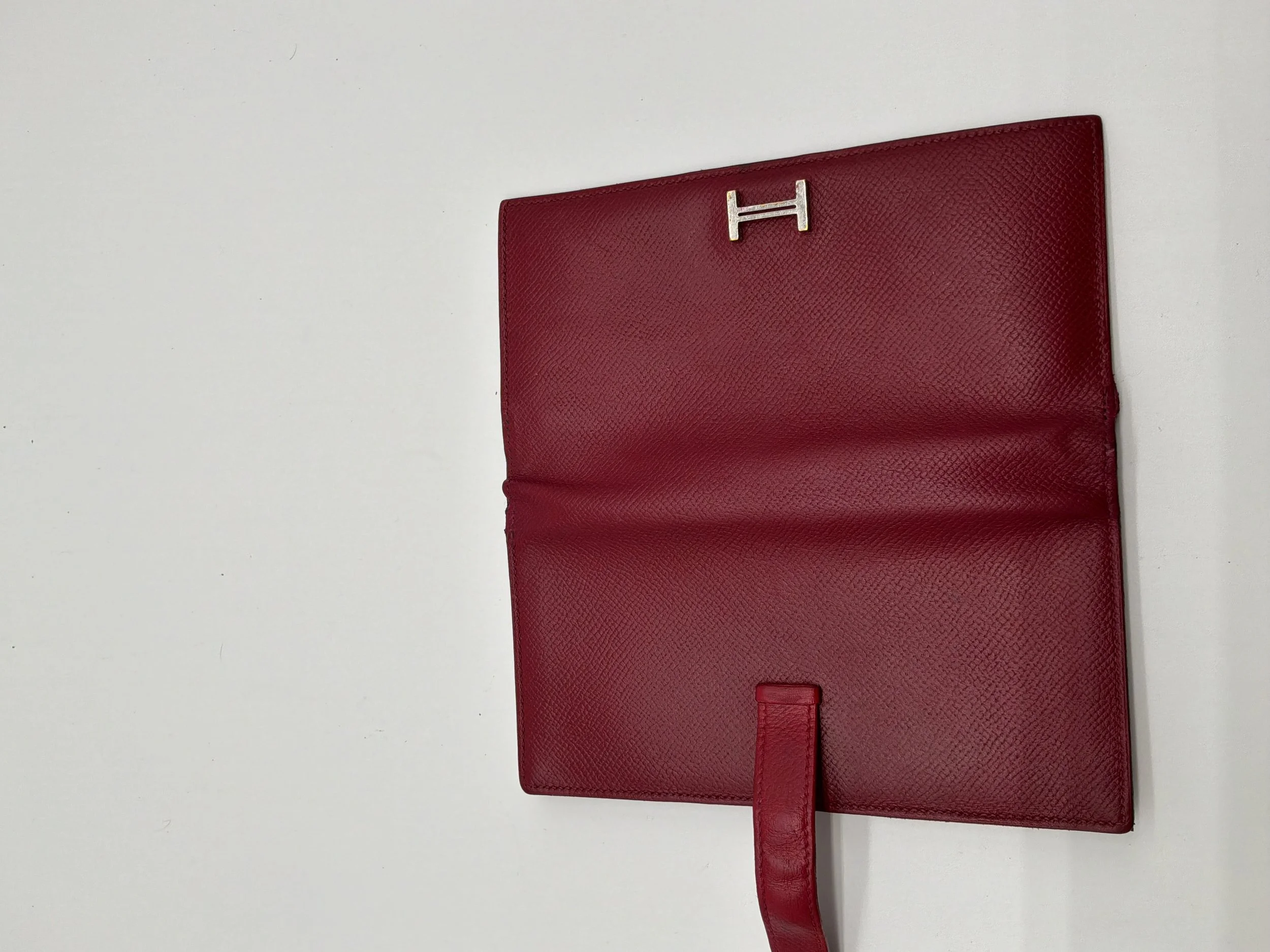 Hermès Bearn Wallet Red Epsom Leather Gold H Hardware