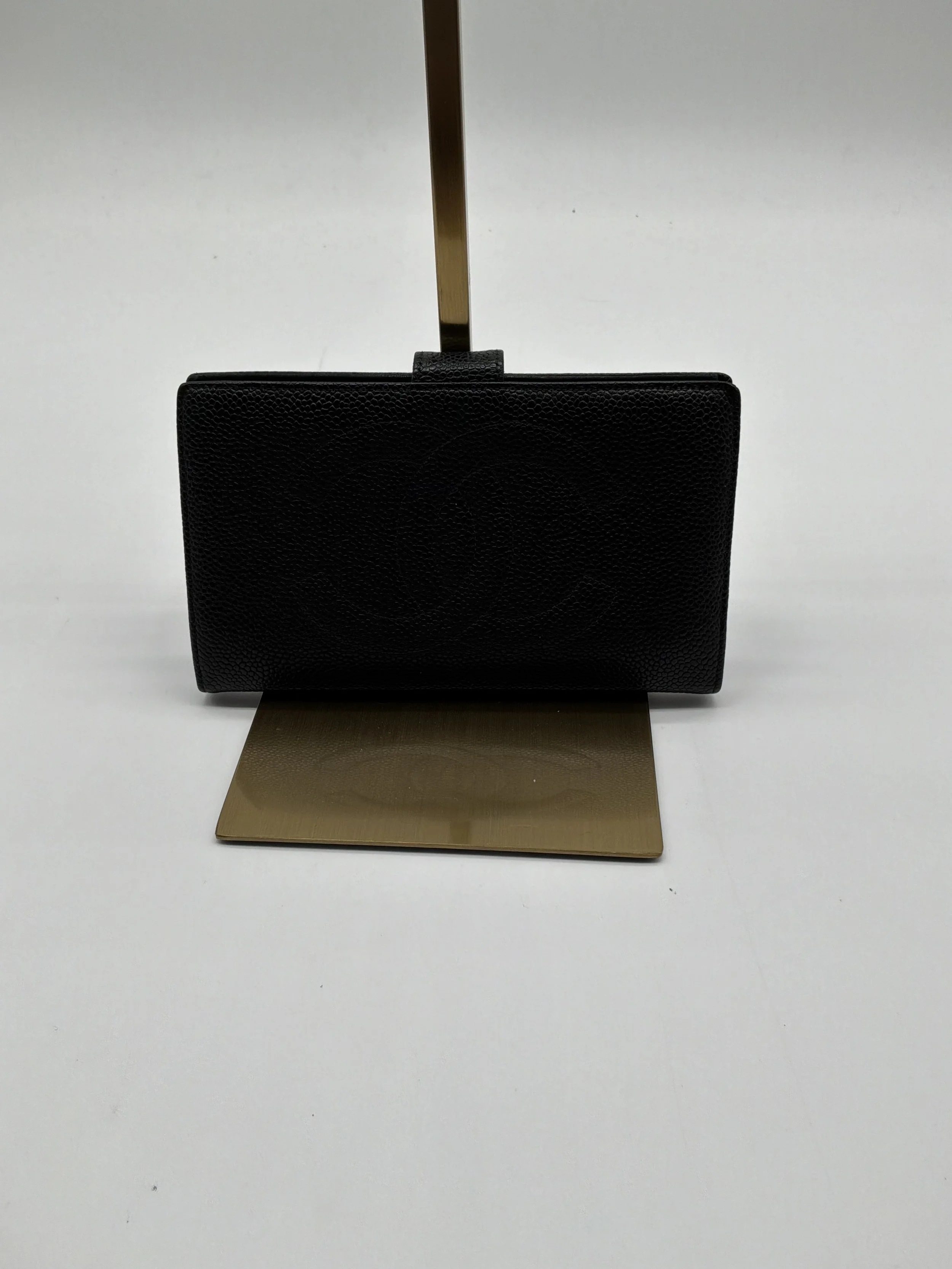 Chanel Black Caviar Leather Long Bifold Wallet