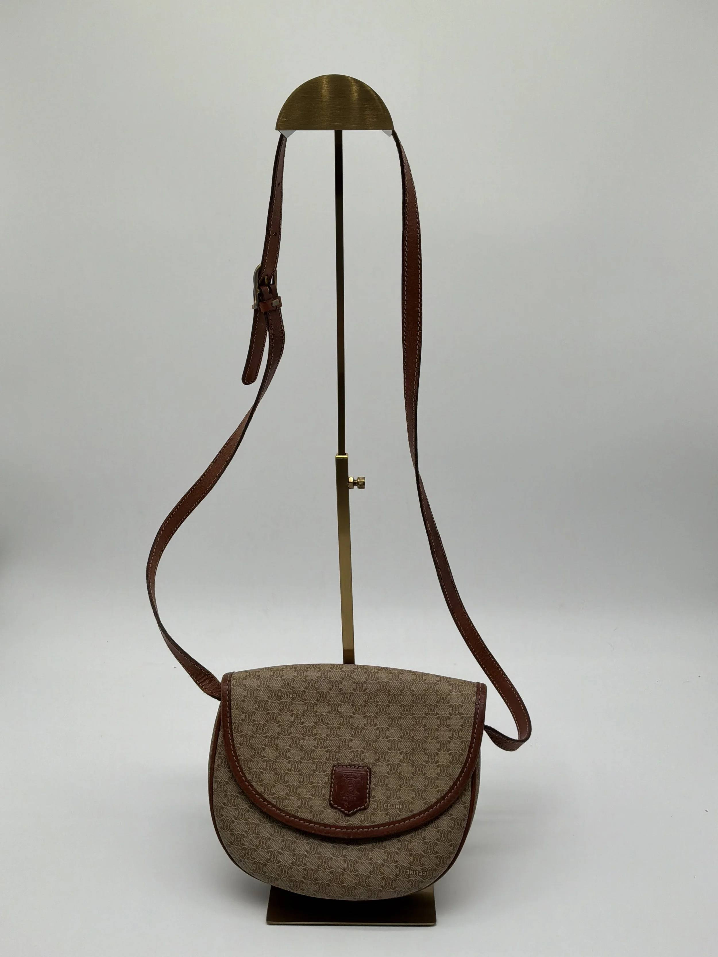 Vintage Celine Macadam Canvas Crossbody Bag