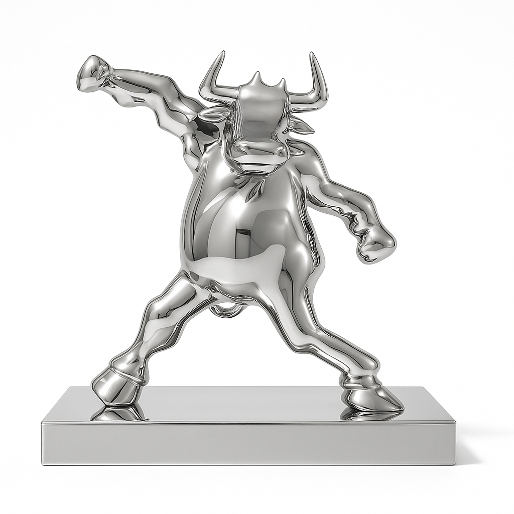 The Cheerleader - Digitally Rendered in High Polish Stainless Steel