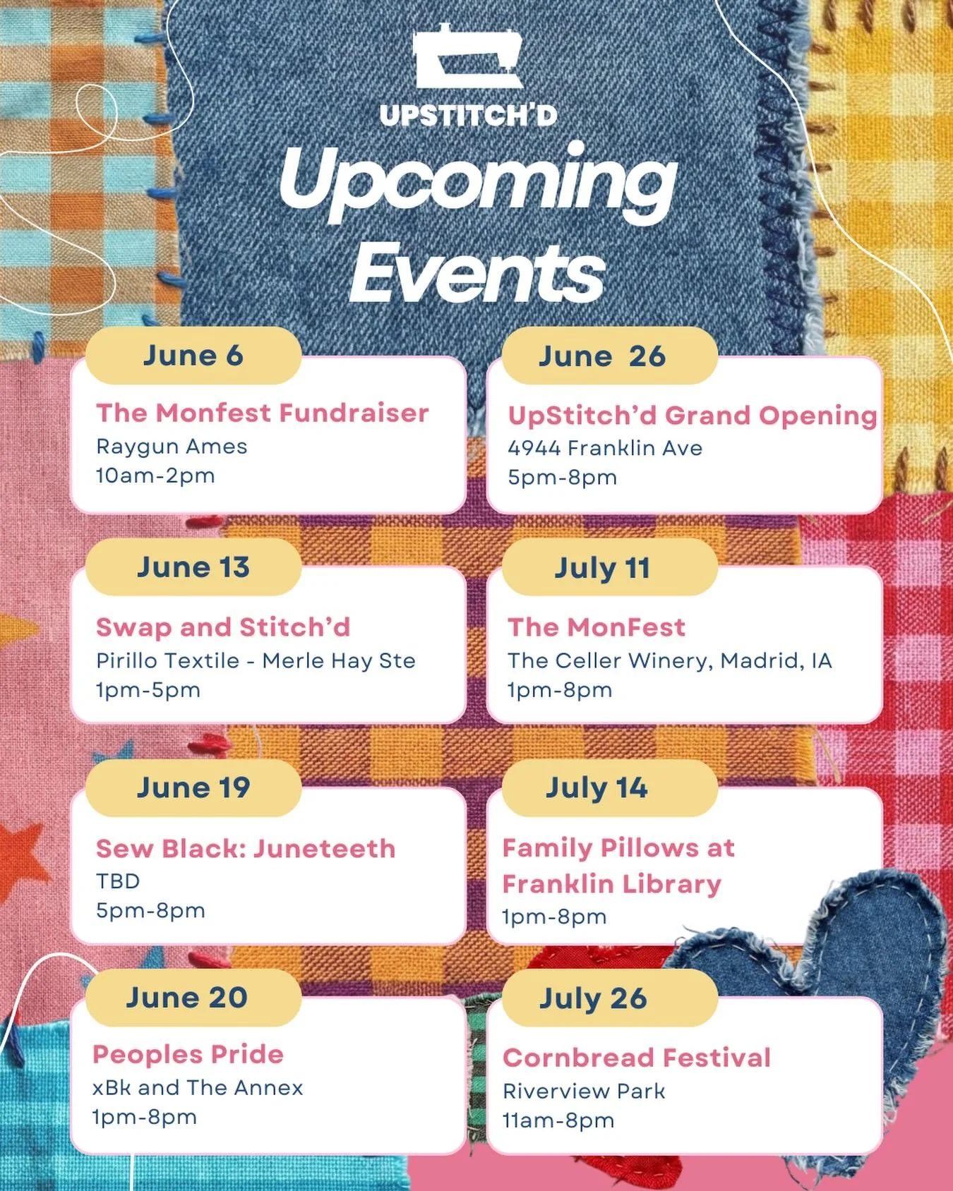 Summer is looking STITCH&rsquo;D ✨🧵

We&rsquo;ve got pop-ups, festivals, workshops, and our GRAND OPENING all coming up over the next two months! Whether you&rsquo;re pulling up to swap clothes, celebrate community, or learn something new, we can&rs