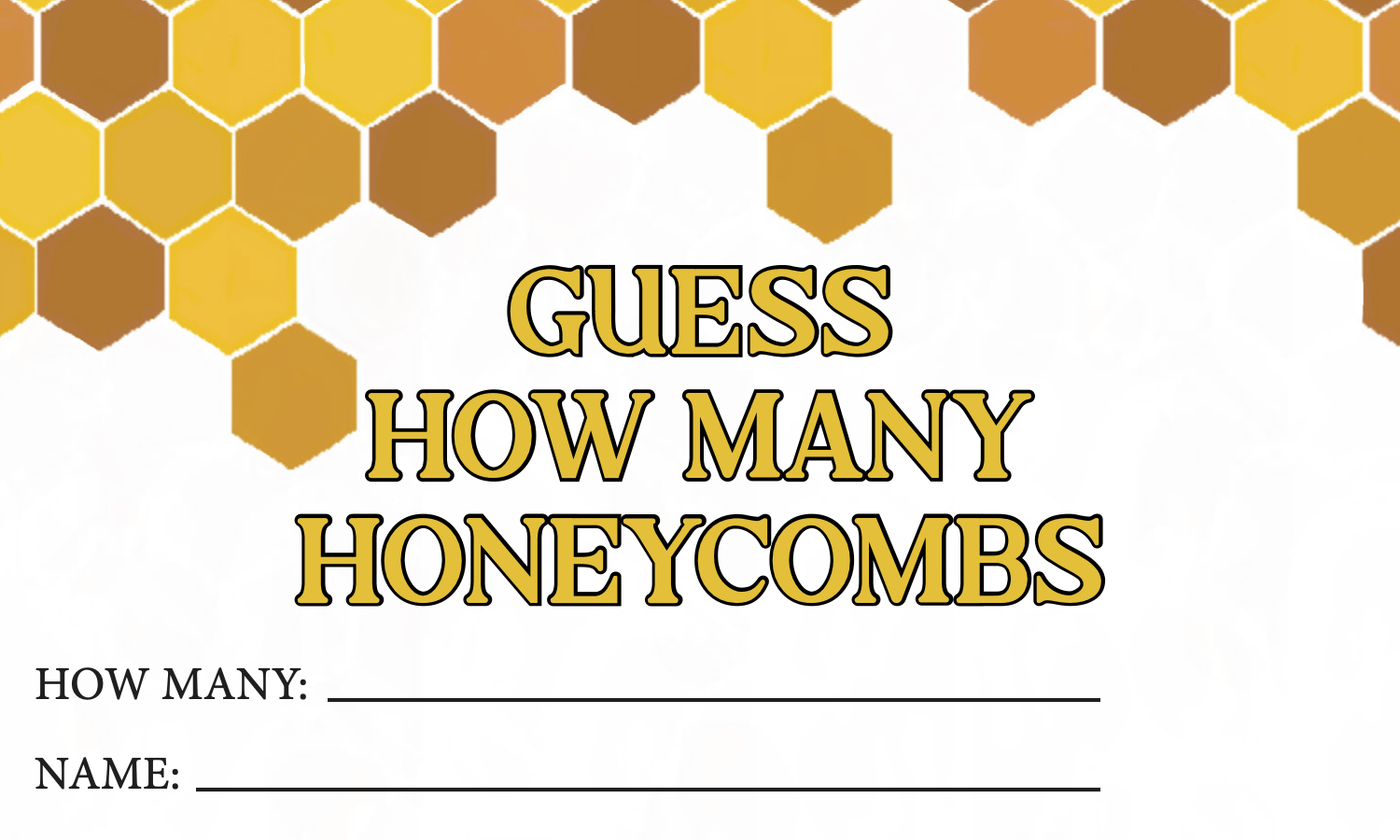 Gender Reveal: Guess How Many HoneyCombs Card Game